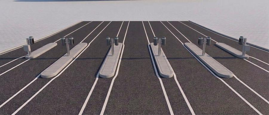 Repeatable two-lane vehicle detection deployment model across multiple parking islands