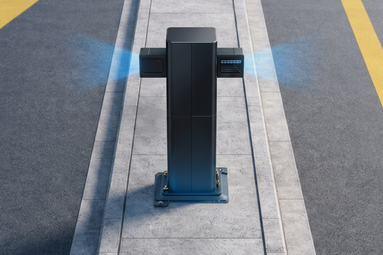 Compact two-lane detection unit with approximately two foot profile